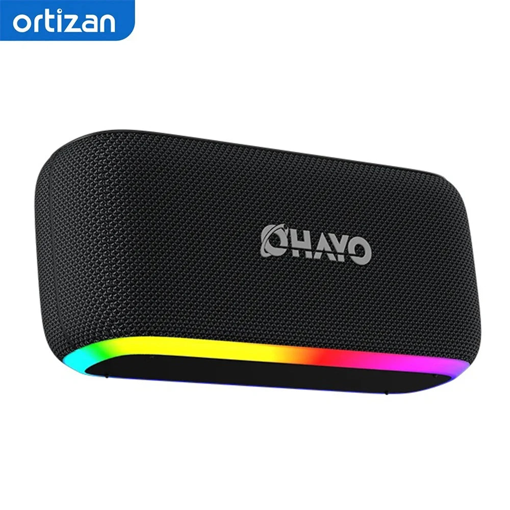 Ohayo S15 Portable Bluetooth Speaker with 60W Powerful Sound and Intense Bass, IPX6 Waterproof Wireless LED Computer Speaker