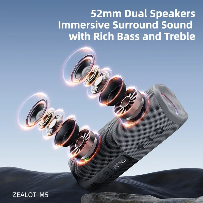 ZEALOT-M5 Magnetic Bluetooth Speaker 2-in-1 Power on Couplet Mini Speaker Macaron Color Dual Channel Speaker,Micro SD Card