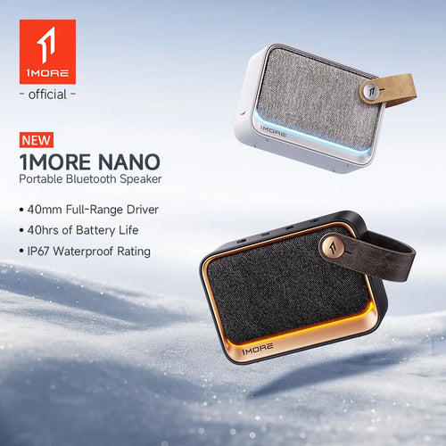1MORE NANO Portable Bluetooth Speaker Deep Bass TWS Stereo Pairing RGB Light IP67 Outdoor Mini Sound Box 40H Playtime