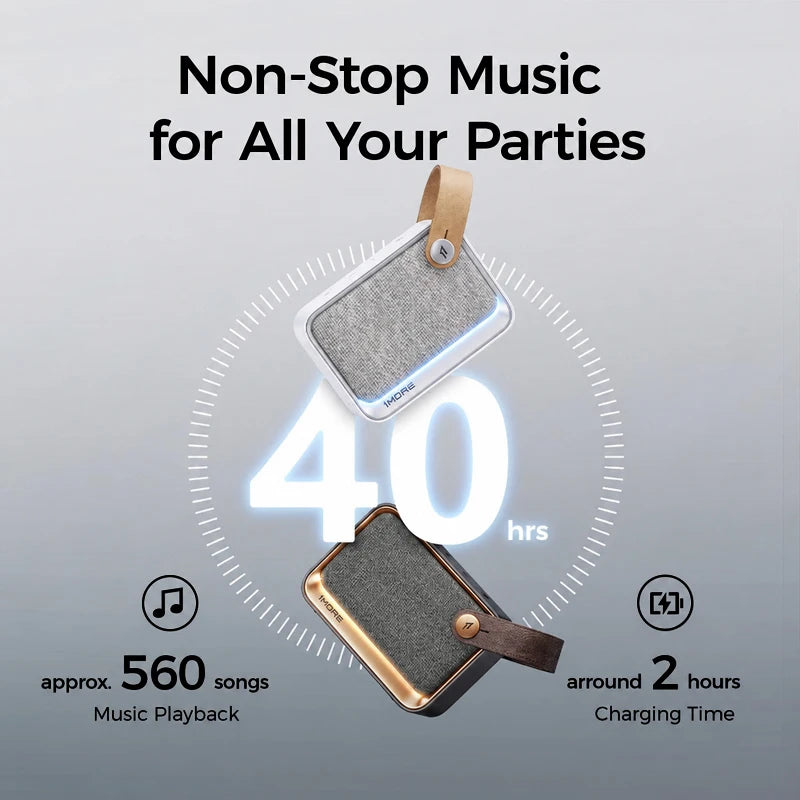 1MORE NANO Portable Bluetooth Speaker Deep Bass TWS Stereo Pairing RGB Light IP67 Outdoor Mini Sound Box 40H Playtime