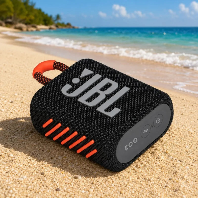 Used JBL GO3 Pocket Bluetooth Speaker, IP67 Waterproof, Portable Deep Bass Mini Speaker For Beach Camping