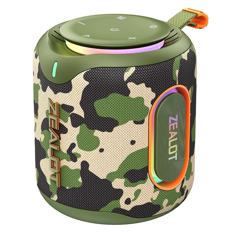 ZEALOT-M1 30W Wireless Speaker RGB Light 30H Playtime Waterproof IPX6 Dual Pairing 6000mAh Battery Portable Wireless Speaker