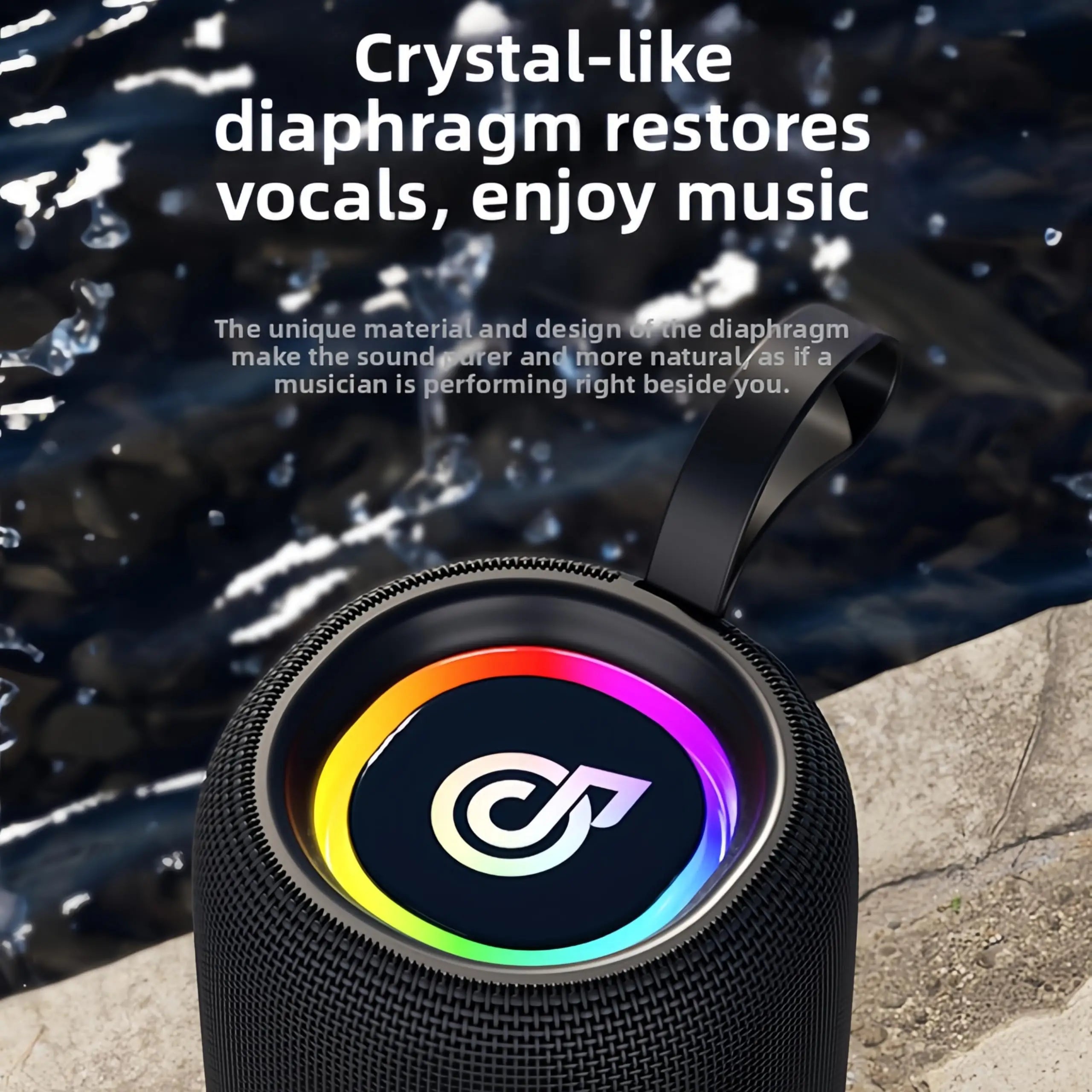HiFi Bluetooth Speakers 40W Enhanced Bass Portable Outdoor Wireless Speaker Waterproof IPX5 Shower Bluetooth 5.3 with RGB Light