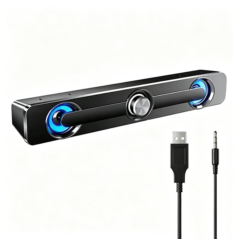 Subwoofer Soundbar Portable Caixa De Som USB Speaker Music Sound Box Bar Woofer Wired For Computer PC Laptop Bass Desktop Audio