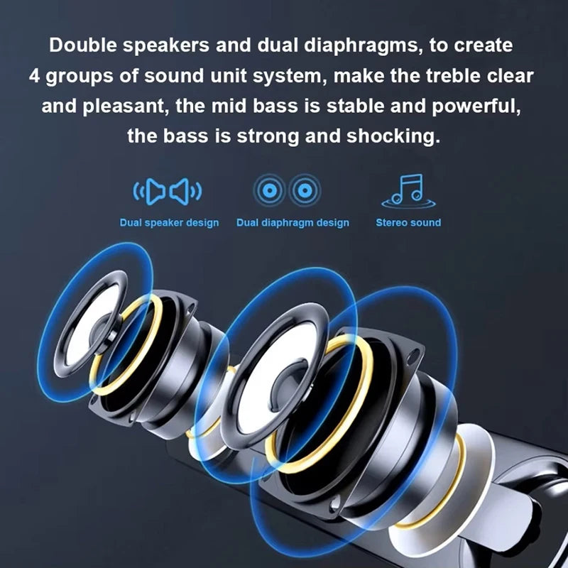 Subwoofer Soundbar Portable Caixa De Som USB Speaker Music Sound Box Bar Woofer Wired For Computer PC Laptop Bass Desktop Audio