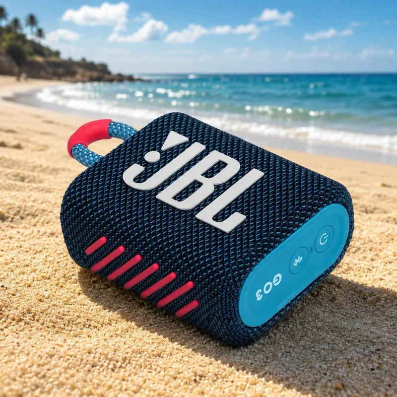 Used JBL GO3 Pocket Bluetooth Speaker, IP67 Waterproof, Portable Deep Bass Mini Speaker For Beach Camping