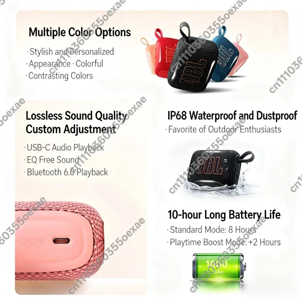 JBL GO5 Portable Bluetooth Speaker IP67 Waterproof Dustproof Mini Outdoor Wireless Stereo Speaker