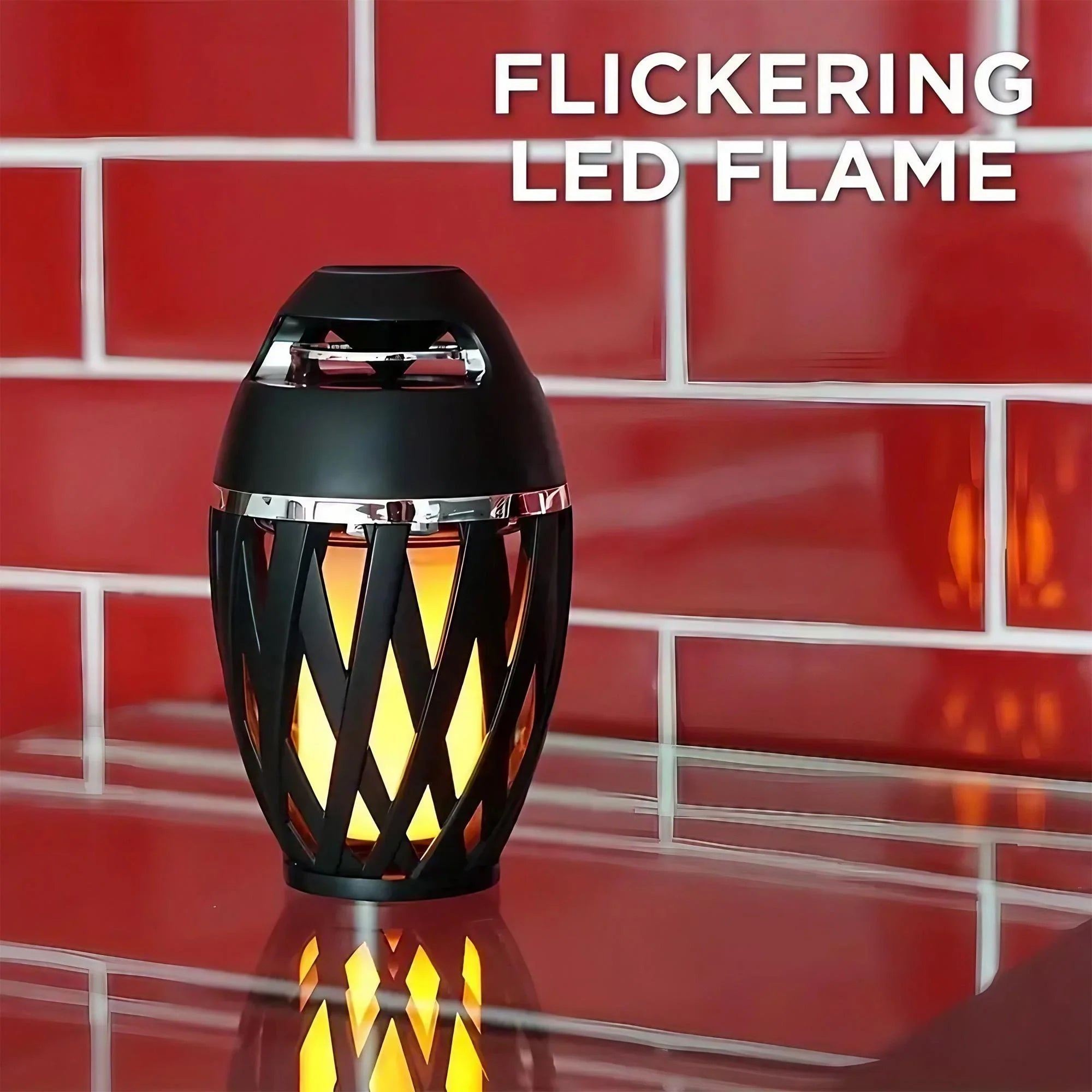 Portable Bluetooth 5.0 Flame Speaker with LED Torch 5W Bass Sound 2000mAh Battery IPX5 Waterproof for Camping Outdoor Home Party