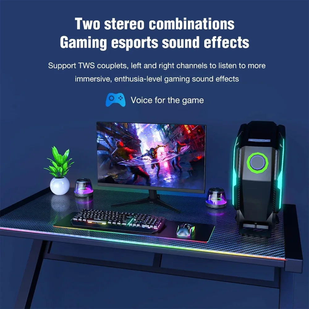 Magnetic Wireless Phone Stand Gaming Speaker – MagSafe & Android Compatible, IPX5 Waterproof, RGB Lighting, Metal Surface Mount