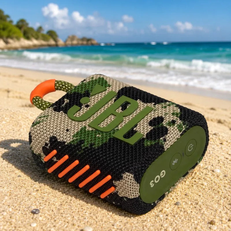 Used JBL GO3 Pocket Bluetooth Speaker, IP67 Waterproof, Portable Deep Bass Mini Speaker For Beach Camping