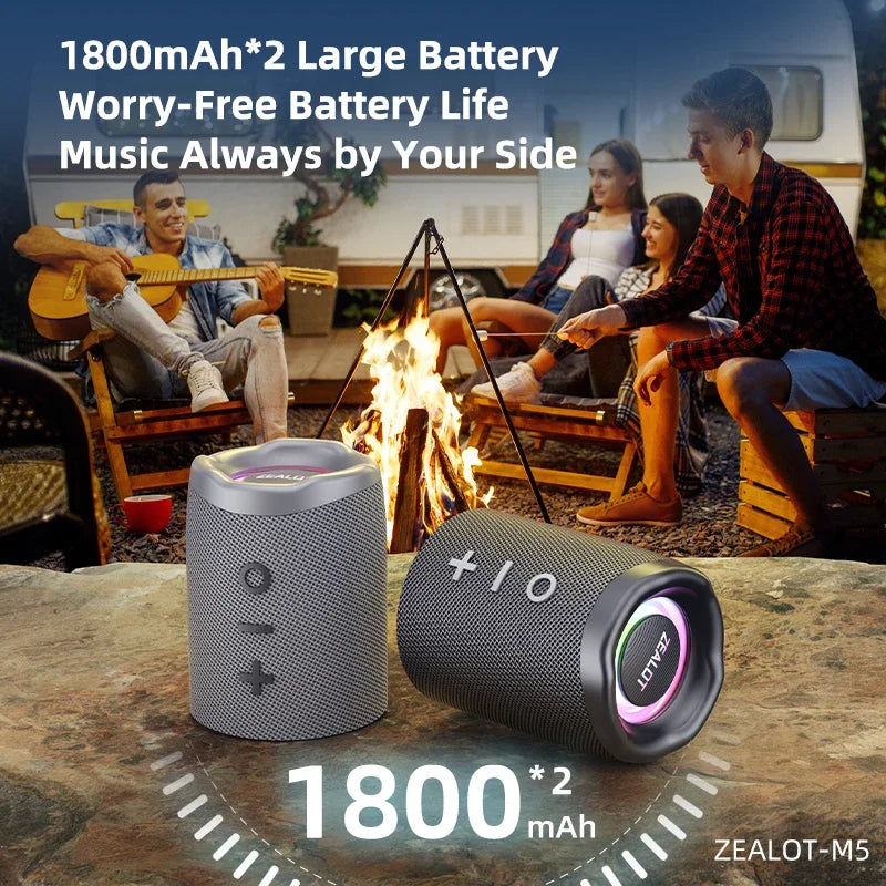 ZEALOT-M5 Magnetic Bluetooth Speaker 2-in-1 Power on Couplet Mini Speaker Macaron Color Dual Channel Speaker,Micro SD Card
