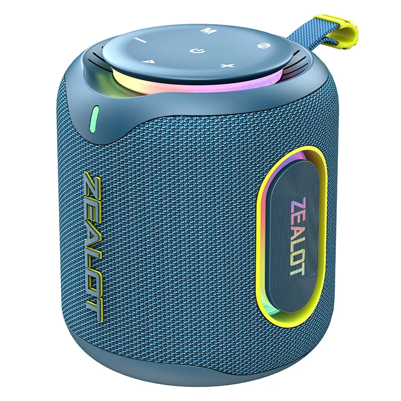 ZEALOT-M1 30W Wireless Speaker RGB Light 30H Playtime Waterproof IPX6 Dual Pairing 6000mAh Battery Portable Wireless Speaker