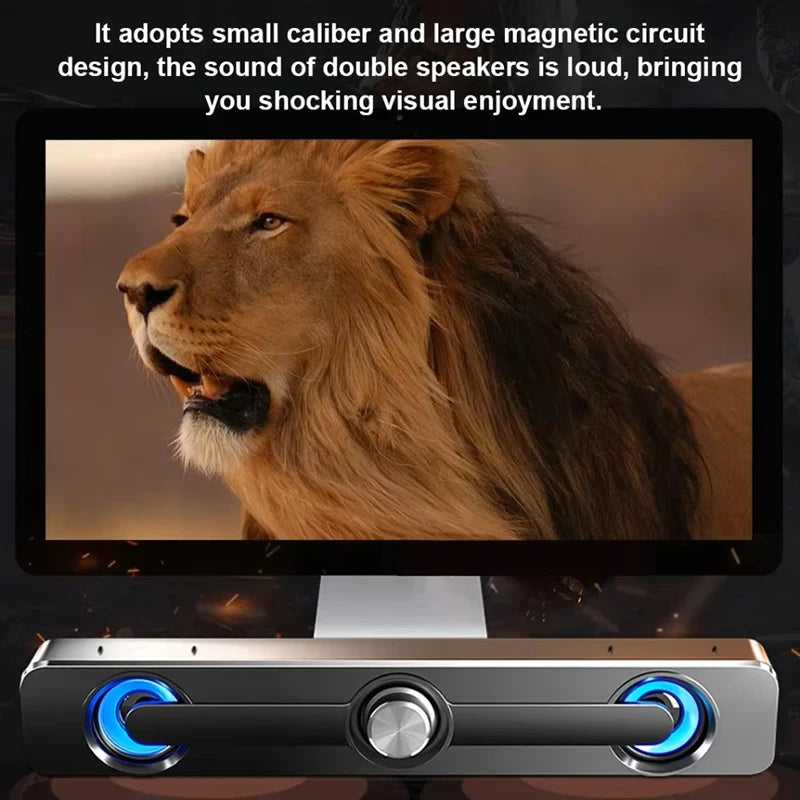 Subwoofer Soundbar Portable Caixa De Som USB Speaker Music Sound Box Bar Woofer Wired For Computer PC Laptop Bass Desktop Audio