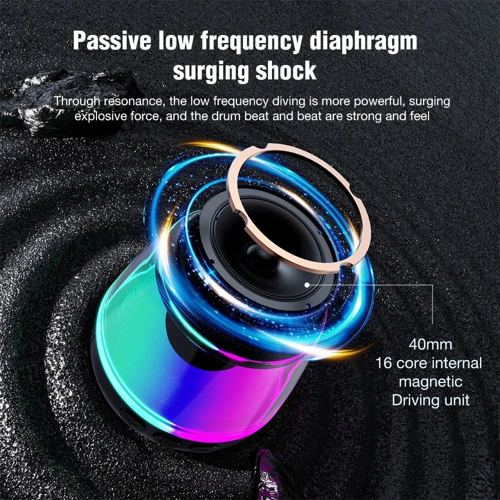 Magnetic Wireless Phone Stand Gaming Speaker – MagSafe & Android Compatible, IPX5 Waterproof, RGB Lighting, Metal Surface Mount