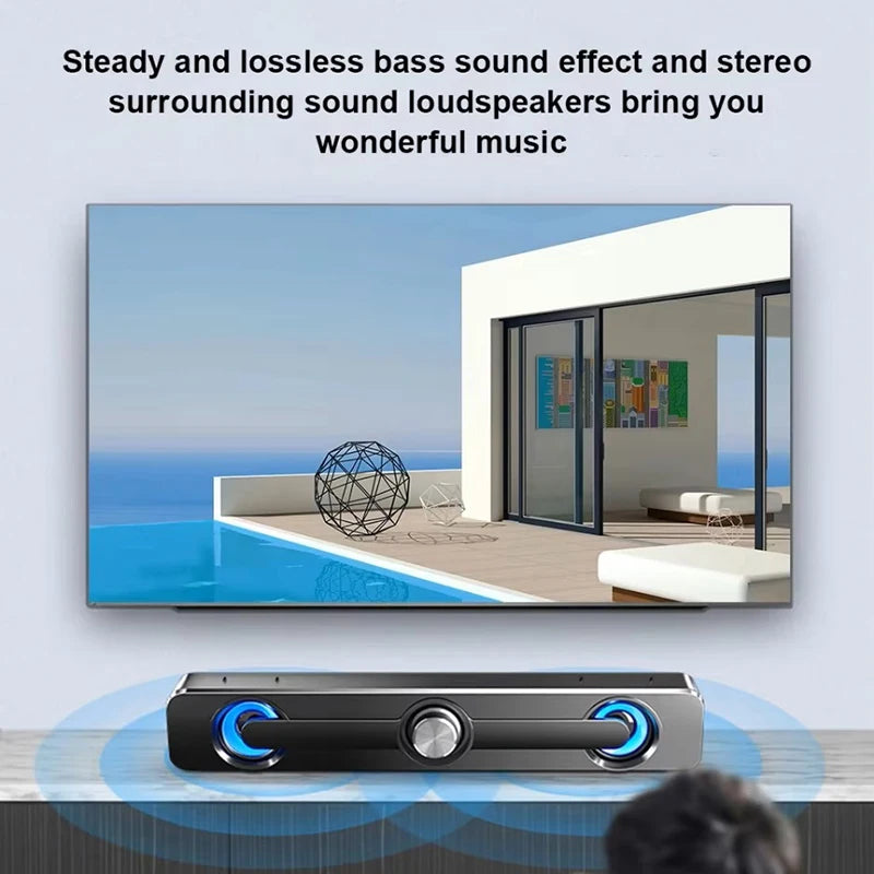 Subwoofer Soundbar Portable Caixa De Som USB Speaker Music Sound Box Bar Woofer Wired For Computer PC Laptop Bass Desktop Audio