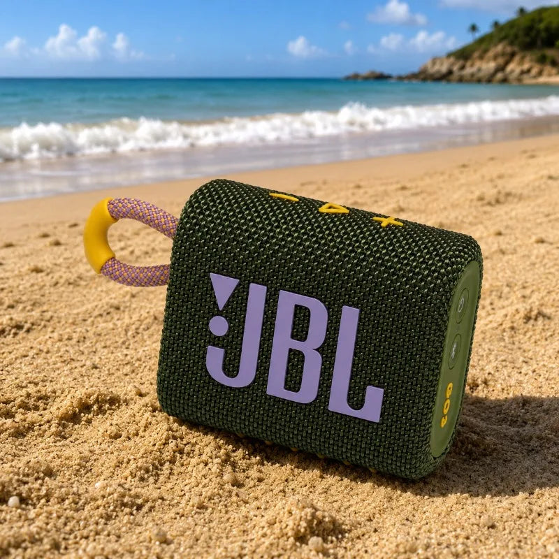 Used JBL GO3 Pocket Bluetooth Speaker, IP67 Waterproof, Portable Deep Bass Mini Speaker For Beach Camping