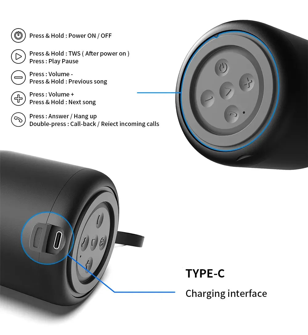 2026 XTUGA E-11 Wireless Bluetooth Speaker Outdoor Music Player Stereo Radio Wireless TWS Mini Subwoofer Portable Speaker