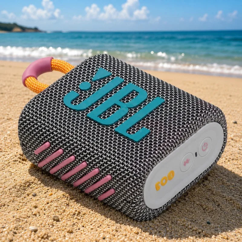 Used JBL GO3 Pocket Bluetooth Speaker, IP67 Waterproof, Portable Deep Bass Mini Speaker For Beach Camping