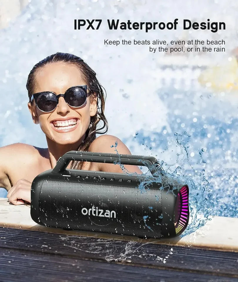 Ortizan 60W(80W Peak) Speakers Bluetooth Wireless Loud with Bass, Large Subwoofer Speakers Wireless Bluetooth 5.3 with Powerbank