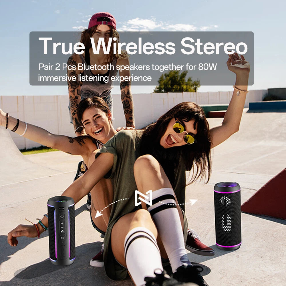 Ohayo X30 Bluetooth Speaker Enhanced Bass Waterproof Portable Speaker with Colorful Lights Show,Outdoor Camping Party equipment