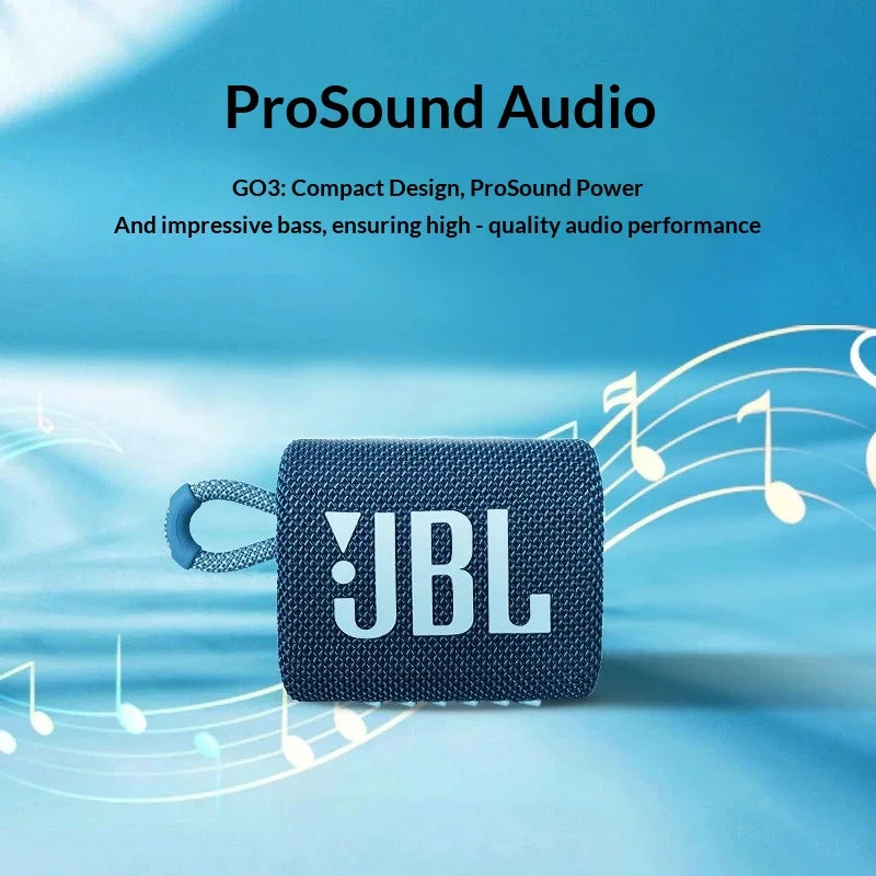 Used JBL GO3 Pocket Bluetooth Speaker, IP67 Waterproof, Portable Deep Bass Mini Speaker For Beach Camping
