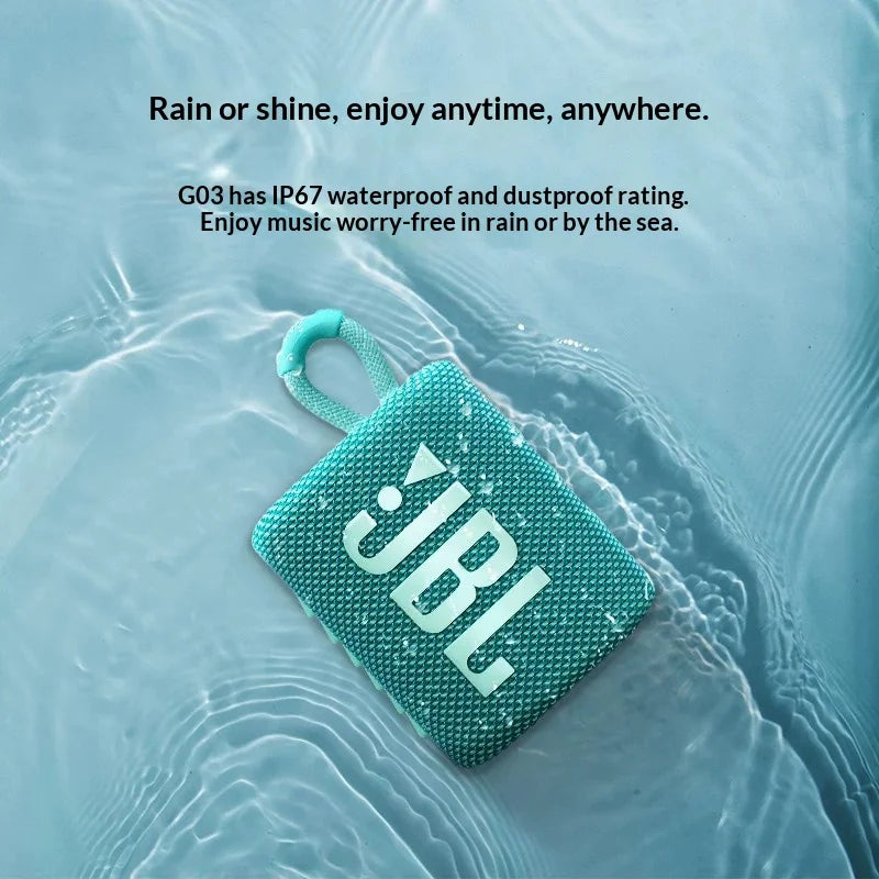 Used JBL GO3 Pocket Bluetooth Speaker, IP67 Waterproof, Portable Deep Bass Mini Speaker For Beach Camping