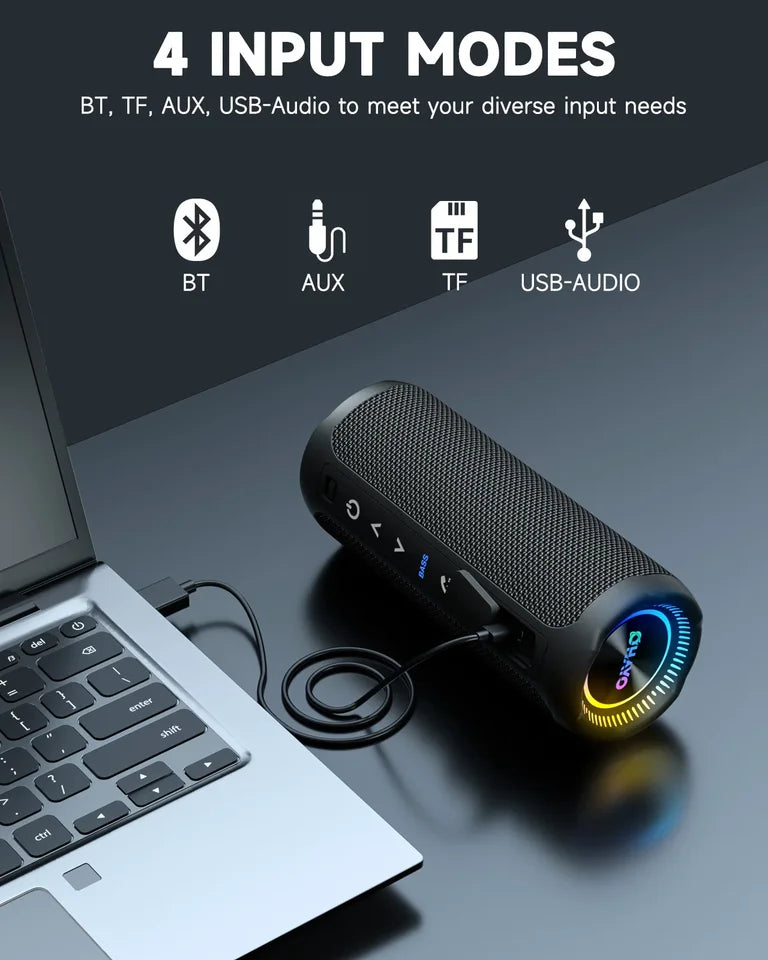 OHAYO Portable Bluetooth Speakers Wireless Loud Stereo Sound IPX7 Waterproof Outdoor Portable 35W Super Bass Speaker for Party