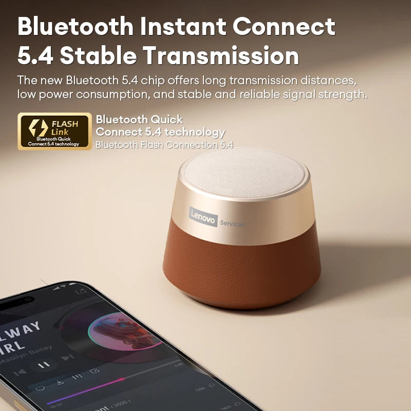 Lenovo HD103 Bluetooth 5.4 Speaker Portable Mini Wireless Speaker High Quality Stereo Sound TWS Outdoor Bass Audio for Phone PC
