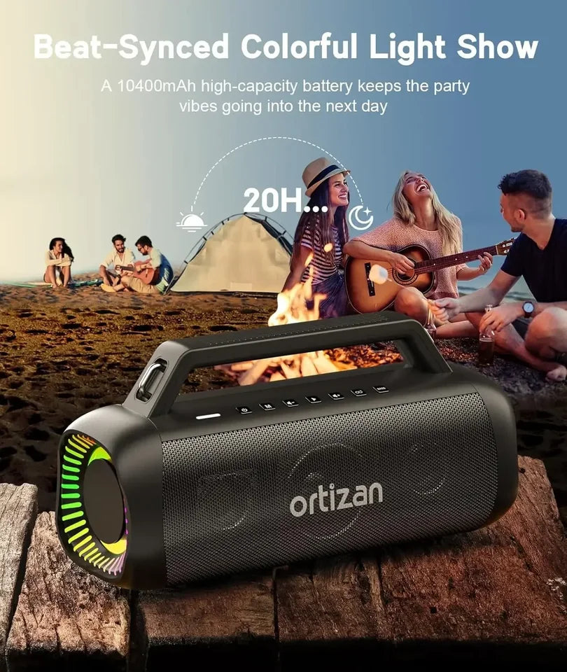 Ortizan 60W(80W Peak) Speakers Bluetooth Wireless Loud with Bass, Large Subwoofer Speakers Wireless Bluetooth 5.3 with Powerbank