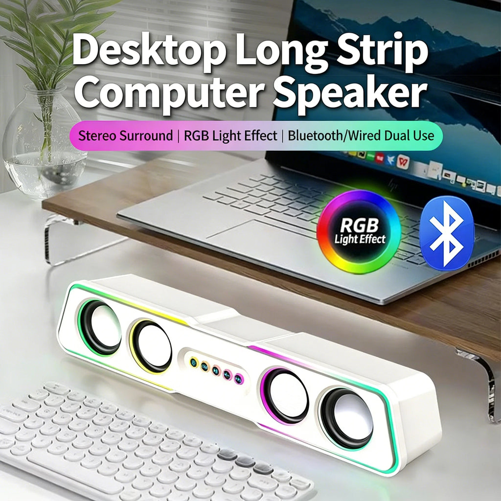 Computer speaker Bluetooth dual-mode dual speaker subwoofer HIFI sound effect high volume 5.0 Bluetooth RGB dazzling lights