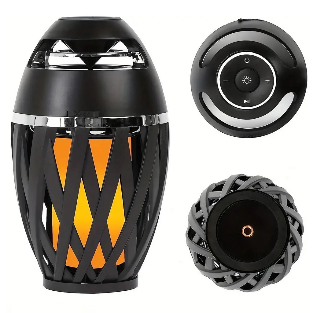Portable Bluetooth 5.0 Flame Speaker with LED Torch 5W Bass Sound 2000mAh Battery IPX5 Waterproof for Camping Outdoor Home Party