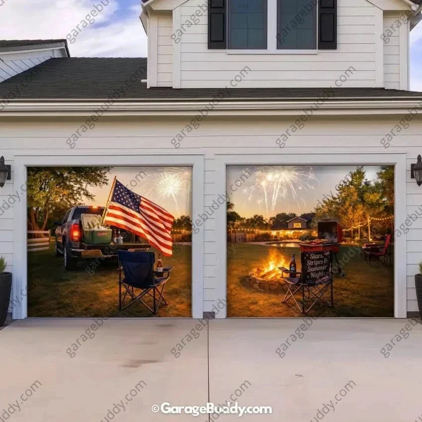 Stars Stripes & Summer Nights | Patriotic Garage Door Cover