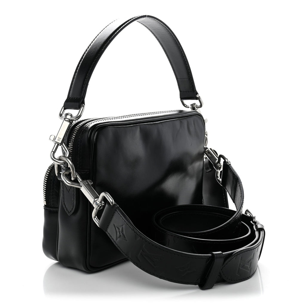 Calfskin Nil City Shoulder Bag Night Black