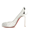 X MAISON MARGIELA Rete Glitter Specchio Bridiela Una Strass Tabi Pumps 39.5 Silver