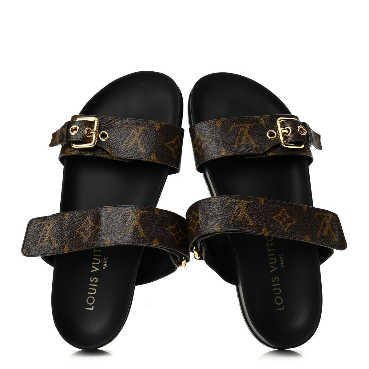 Monogram Bom Dia Mule Sandals 37.5 Black