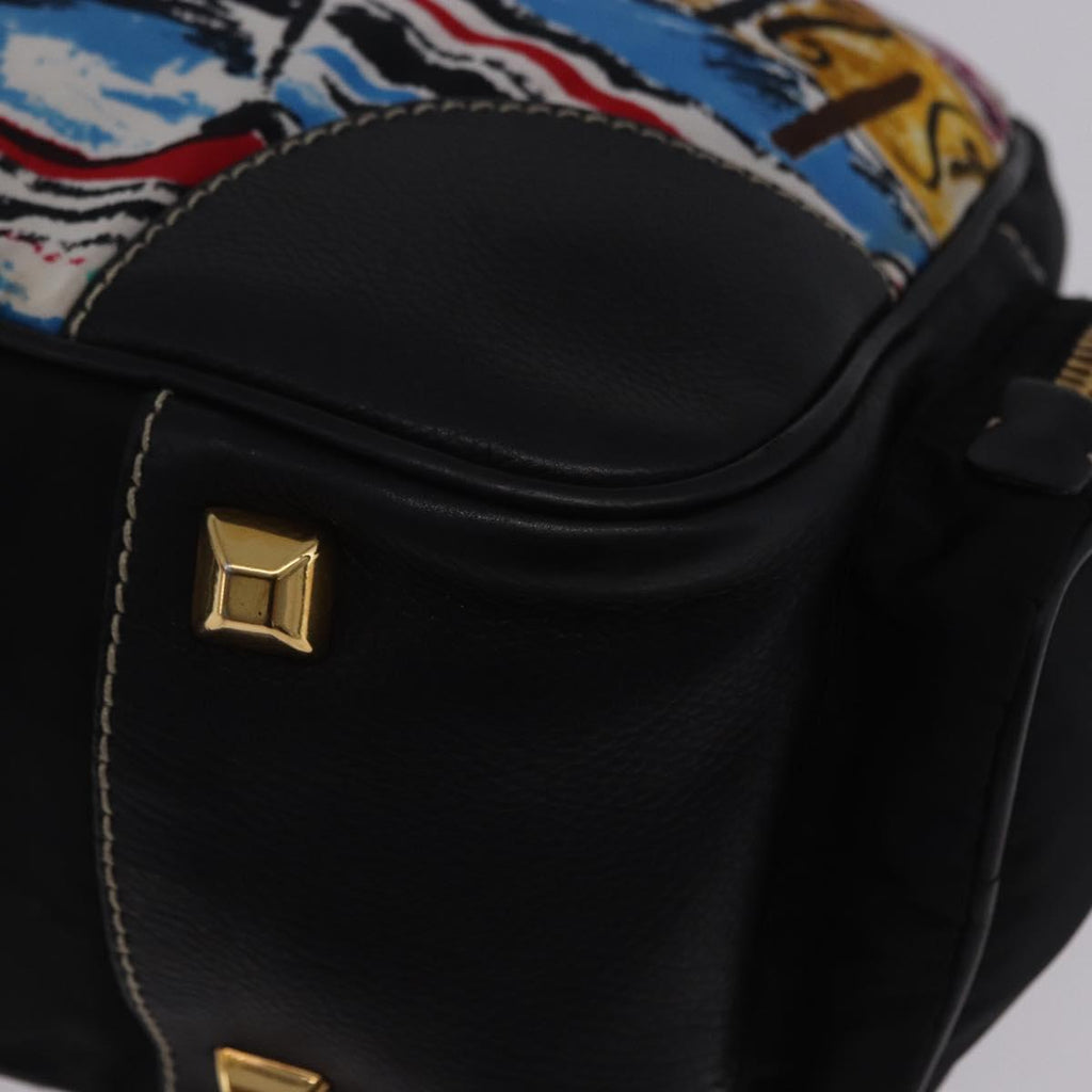 PRADA Venice Tote Bag Nylon Leather Multicolor Gold Auth am12575V
