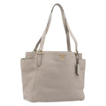 PRADA Tote Bag Taurillon Clemence Leather Gray Gold Auth am12588V
