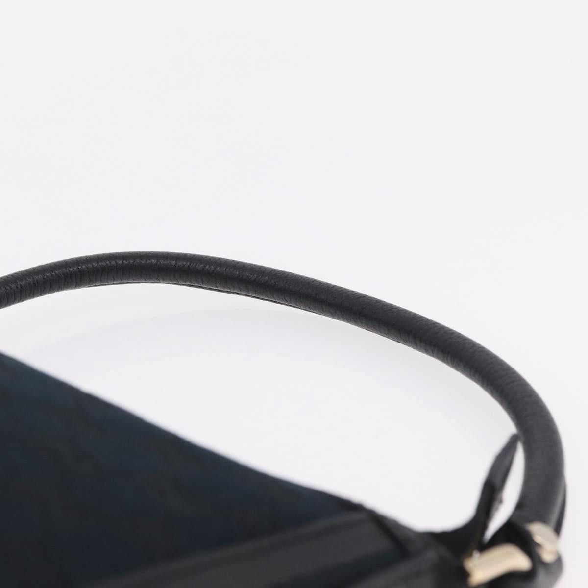 GUCCI GG Canvas Hand Bag Black Gold Tone 146244 Auth am12807V