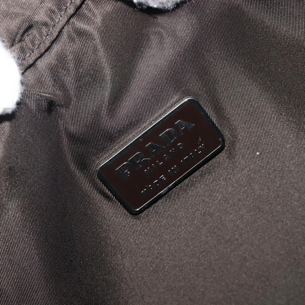PRADA Backpack Nylon Khaki Silver Auth ar14290