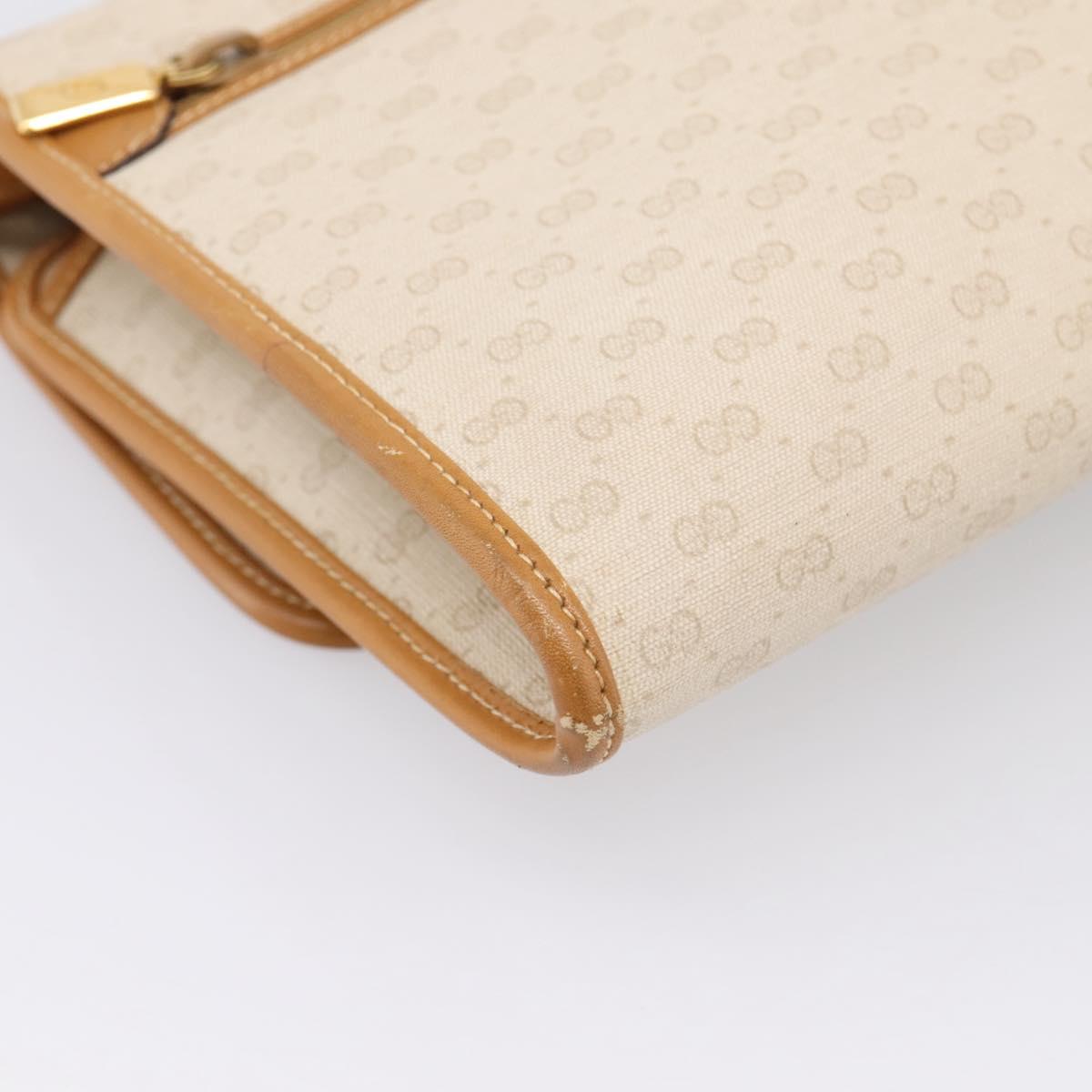 GUCCI Micro GG Supreme Shoulder Bag PVC Beige Gold Auth ar14351