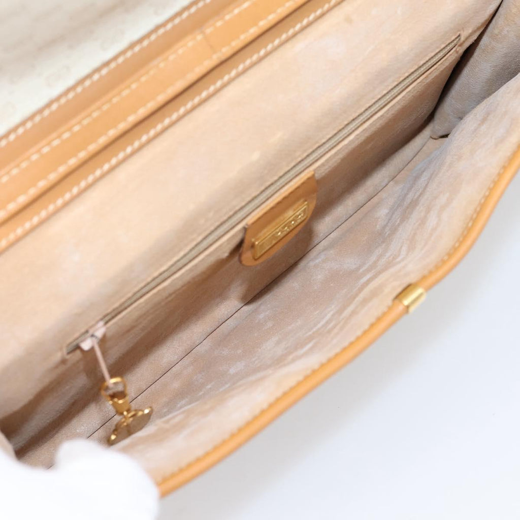 GUCCI Micro GG Supreme Shoulder Bag PVC Beige Gold Auth ar14351