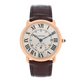 18K Pink Gold Alligator 40mm Ronde Louis Automatic Watch Brown