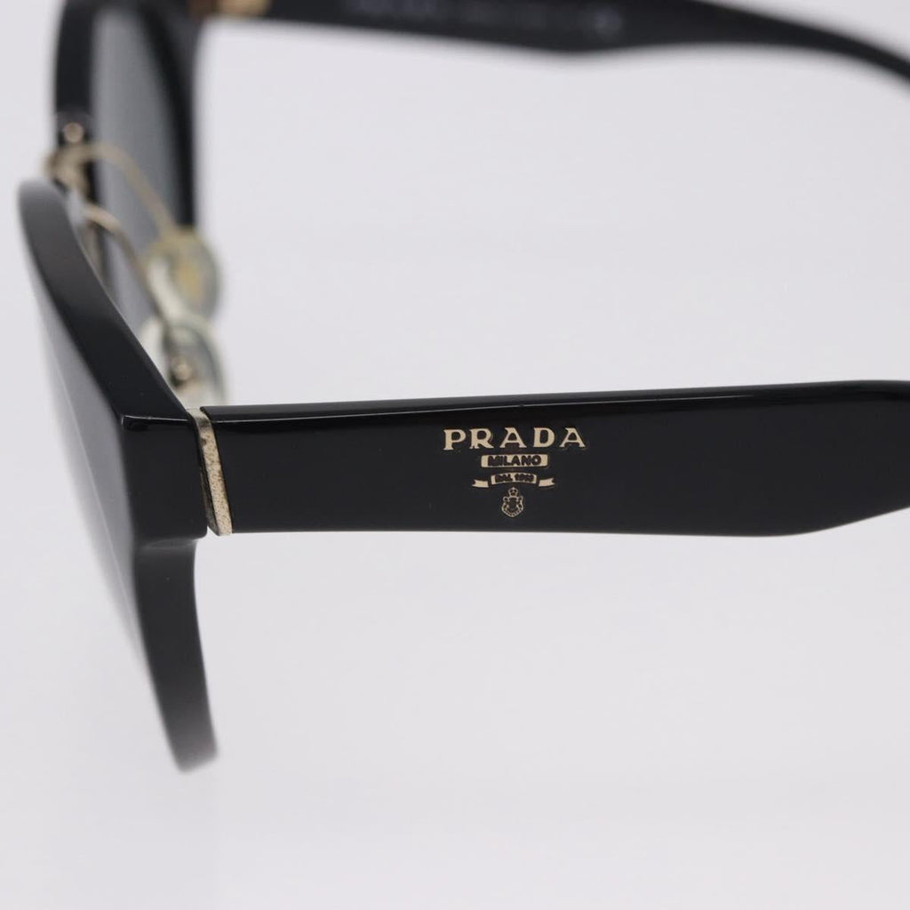 PRADA Sunglasses Plastic Black Gold Tone Auth BA15442