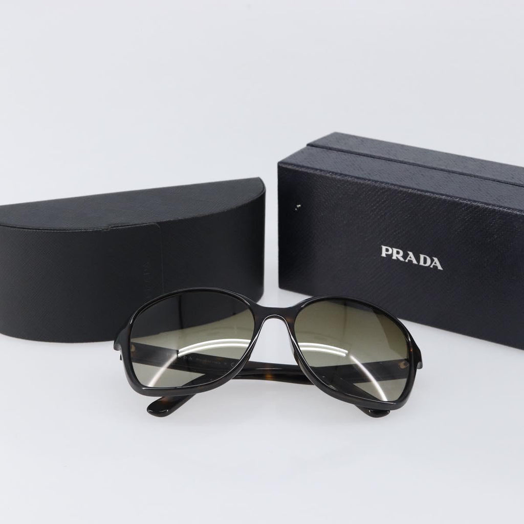 PRADA Sunglasses Plastic Brown Gold Tone Auth BA15543