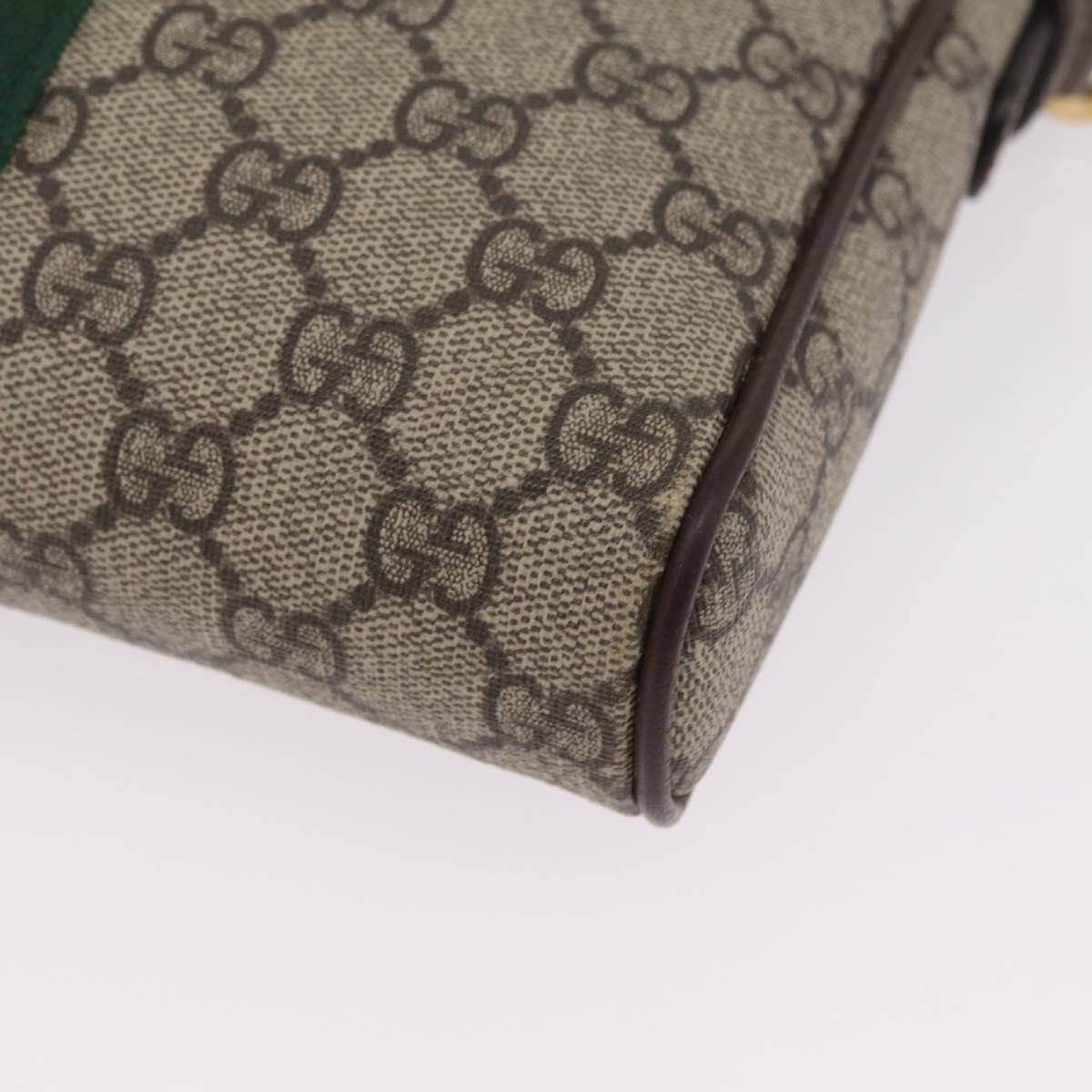 GUCCI GG Supreme Web Sherry Line Bag PVC Beige Gold 547926 Auth BA15831V