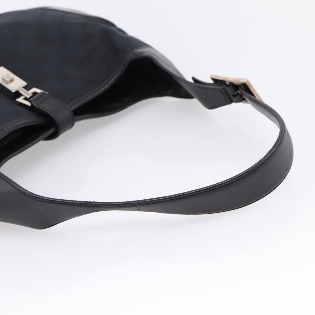 GUCCI GG Canvas Shoulder Bag Black Silver 001 3306 Auth BA15854V