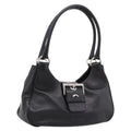 PRADA Shoulder Bag Leather Black Silver Auth BA15920M