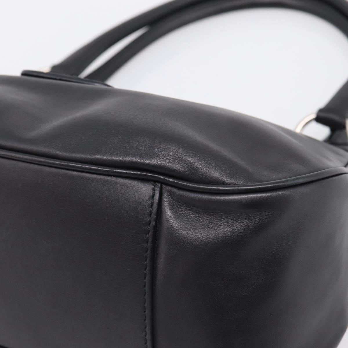 PRADA Shoulder Bag Leather Black Silver Auth BA15920M