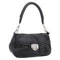 PRADA Shoulder Bag Leather Black Silver Auth BA15921M