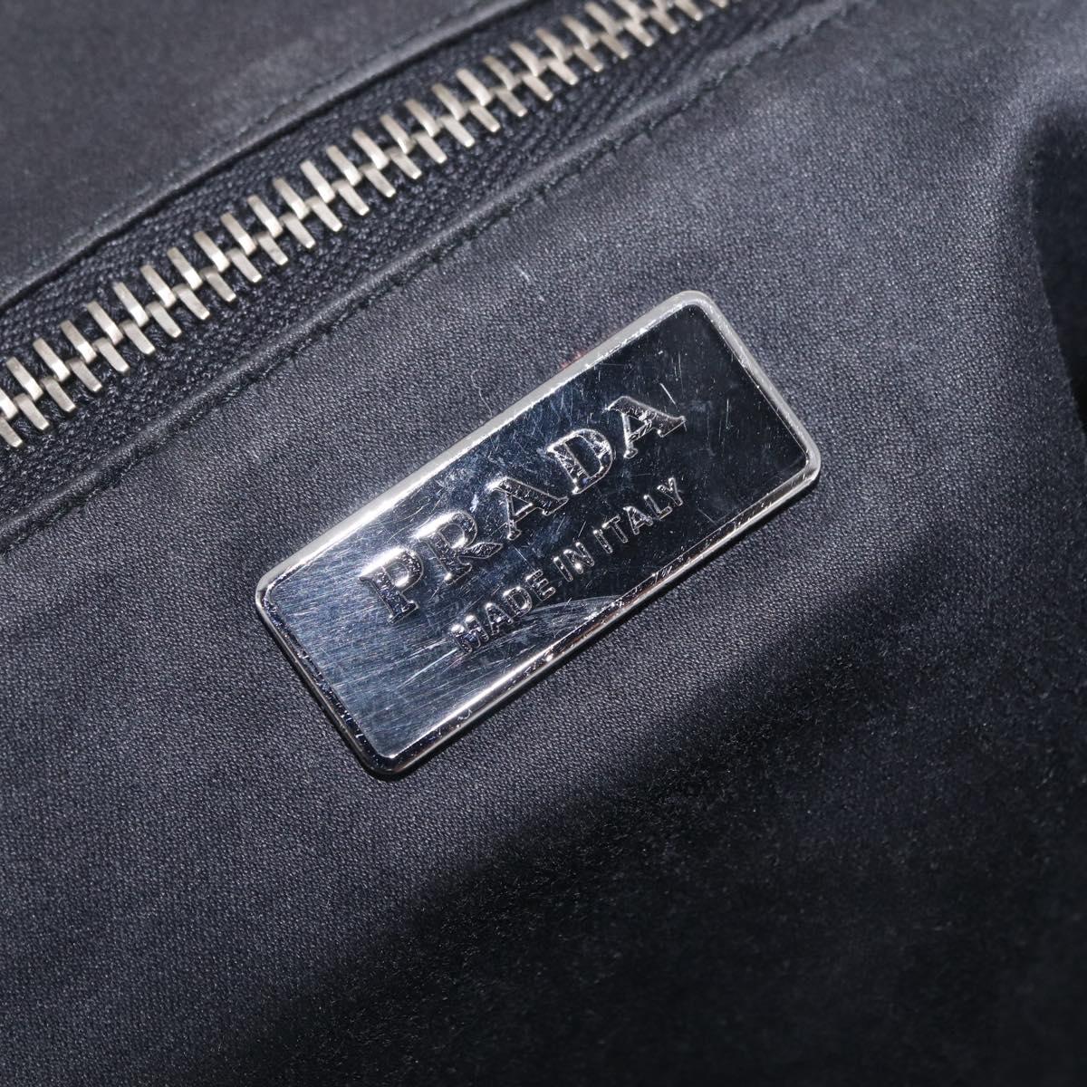 PRADA Hand Bag Velor Black Silver Auth BA15923V
